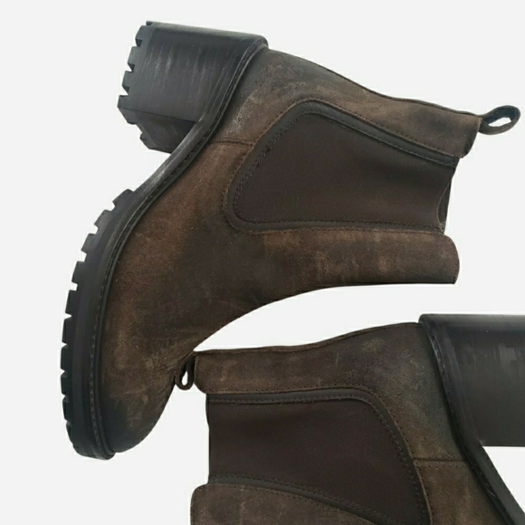 Thursday Boot Co Brown Suede Chunky Heel Chelsea Boots 5.5 Distressed Everyday - Picture 14 of 16